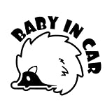 はりねずみ baby in car カッティング ステッカー ブラック 黒