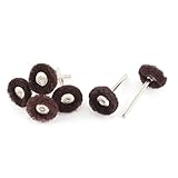 uxcell　研磨用　バフ研磨ブラシ　繊維サテン仕上げ　ホイール宝石ロータリーツール　ブラウン　6個入り