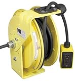 KH Industries RTB Series ReelTuff Industrial Grade Retractable Power Cord Reel with Black Cable 12/3