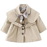 ARAUS　子供　ウインドブレーカー　トレンチコート　スプリングコート　女の子　キッズ　蝶結び　長袖 女の子 子供服　キッズコート　アウターコート　春　おしゃれ　かわいい（6ヶ月-8歳用） (2-3歳