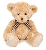 Suki Gifts Bear from the Past Thomas Soft Plush Traditional Bear (Medium, Honey with Plaid Ribbon) b