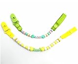 エルフ ベビー(Fairy Baby)多機能 おしゃぶりホルダー 100 %無毒シリカゲル珠 2枚組 イエローとグリーン