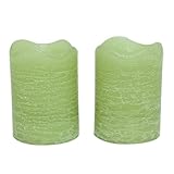 Inglow CG10288BA83 2.5-Inch Tall Flameless Rustic Votives Citrus Sage Scented Candle, Bamboo, 2-Pack