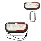 【KONXISA】For 水月雨 MOONDROP PILL 用 ケース カバー シリコン素材 耐衝撃 防水防塵 ウォッシャブル （カラビナ付き+ストラップ付き ） 着用しやすい 装着充電可能 持ち運びがしやすい（ブラック）