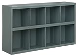 Durham 393-95 Gray Cold Rolled Steel 8 Opening Bin, 33-3/4 Width x 19-5/16 Height x 8-1/2 Depth by D