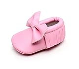 [OWJIA]タッセル リボン ファースト シューズ ベビー シューズ 11CM ピンク