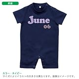 BabyChips June(名入れ半袖ベビーロンパース) 80 ネイビー