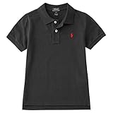 ポロ ラルフローレン 半袖 ポロシャツ キッズ 男の子 ボーイズ 半袖 白 無地 （サイズ:6、カラー：Black） Polo Ralph Lauren [並行輸入品]