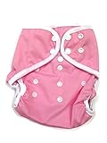 BB2 Baby One Size Solid Happy Leak-free Snaps Cloth Diaper Cover for Prefolds (One Size, Pink) by BB