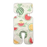 ベビーカー チャイルドシート ベビカー用さらさらシート クールシート 涼しい 接触冷感 通気 折り畳み 洗濯可能 夏 ベビーカー用 71 * 33cm (シルバースイカ)