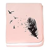 CafePress – Birds Fly Away – スーパーソフトベビー毛布、新生児おくるみ ピンク 06124225356832E