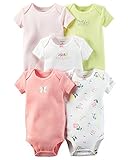 カーターズ Carter's 女の子用 可愛い 蝶 お花 ベビー 半袖ボディースーツ5枚セット(6months(61-67cm)) [並行輸入品]