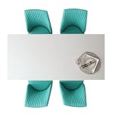 チェア：ブルー×テーブル：ホワイト／ダイニング 5点 5点セット ダイニングセット 食卓 お洒落 テーブル チェア 北欧 Moderne