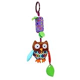 ノーブランド品 赤ちゃん　ベビーベッド　ベビーカー　吊り人形　おもちゃ　ガラガラ　ラトル　可愛い　動物　全6パタン選べる - フクロウ