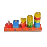 Yiki Counting Stacker幼児用Wooden Stacking Blockセット