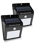 VASLON センサーライト 20LED 自動点灯 人感ソーラーライト ライト 太陽光発電 省エネ 照明 防犯 玄関 公園 駐車場 2個 ブラック