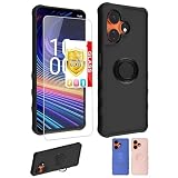 jioeuinly Celero3 5G+Plus 2024 Boost Mobile Celero5G+ 2024 用 ケース カバー 強化ガラススクリーンプロテクター付き 2mm 厚みの保護 リングサポート ブラック