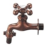 カクダイ カラーカップリング付き横水栓 ブロンズ 7030FBP-13