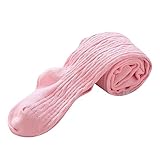 キッズ ニットタイツ 選べる11色 足付き 子供タイツ hibote ピンク S/90-105CM