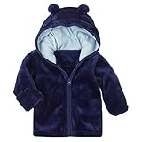 MIOIM Infant Baby Boys Girls Adorableコーラルフリース耳帽子フード付きジャケットコート カラー: ブルー