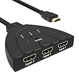 HDMI 分配器 切替器 セレクター 4Kx2K 安定版 3入力1出力 金メッキコネクタ搭載 電源不要 手動 PS4 PRO PS5 Chr