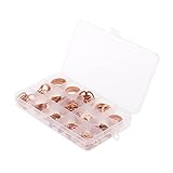 Lovoski 280個入り　フラット　リング　ソリッド　銅ワッシャ　シール　ガスケット　アソート　セット　自動車、マリン、発電機、機械、プラント適用