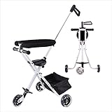 BBCT8001-W 3輪ベビーカー ユニバーサルホイール 収納や持ち運びに便 2-6歳から 3.5kg超軽量 耐荷重30kg ホワイト 子供用トロリー 高さ調整可能 折り畳んだら 小さくなるので 3