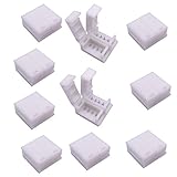 LitaElek 防水SMD 5050 RGB LEDテープライト用4ピンLEDストリップコネクタはんだレスアダプタLEDテープコネクタへの10mm幅RGB 5050 LEDテープコネクタ（10個）