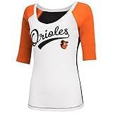 Baltimore Orioles女性のホーム実行VネックTシャツ XS ホワイト