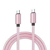明誠 USB Type C 充電ケーブル USB C to C PD60W対応【長さ1m】急速充電 iPhone 16 充電ケーブル USB Type-C to Type-C 高速データ転送 USB2.0 高耐久 ナイロン編み素材 MacBook Pro、iPad、iPhone 16 Pro Max、iPhone 15、Galaxy等USB-C機種対応(1m、ローズゴールド)