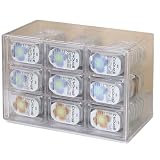 RYUBOF コンタクトケース 12グリッド 6グリッド 9グリッド 収納ボックス 引き出し式 大容量 コンタクトレンズ収納ケース 防塵 防水 小物整理ケース カラコン ジュエリー 化粧品収納 卓上整理 (9グリッド)