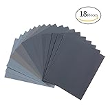 KKmoon 18枚セット 紙ヤスリ サンドペーパー 400〜3000粒度 9 * 11インチ 木製家具 湿式/び乾式サンディング 金属サンド 自動車 研磨 仕上げ