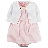 Carter's(カーターズ) 2ピースベビーソフトボディスーツドレス&カーディガンセット ピンク ワンピース 3ヶ月【並行輸入】