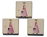 レトロ デザインタイル 水汲みをする乙女 ３枚セット 限定品