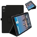 For LUCA TE08D2M64-V1B ケース カバー8インチ【Celesaiq】 高級PU 全面保護型 軽量薄型 柔らかい手触り 多視角調整 防水防汚 衝突防止 長持ち スタンド機能付き LUCA TE08D2M64-V1B タブレット カバー(ブラック)