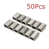 50Pcs 304 Stainless Steel Cable Crimp Sleeve Ferrule For Wire