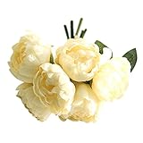 Kesoto 造花　花束　DIY 手芸　ウェディング ブーケ 結婚式　二次会 撮影 装飾 シルクフラワー　 プレゼント　全6色 - 5