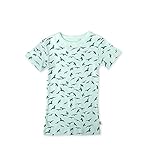 Finn+Emma フィン&エマ 半袖パジャマ オーガニックコットン100% 2歳 フェザー G02-0104d2t Bird-Blue
