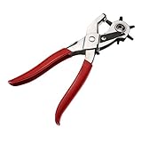 moiitee 穴あけ工具 皮ポンチ・ハトメ ベルト 2.0~4.5mm 赤い 穴あけ器 ダイヤル式 調節可能