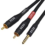 CESS-262 ブラック 4.4mm - RCAヘッドホン / MP3 / DAC/音楽プレーヤー/アンプパッチケーブル