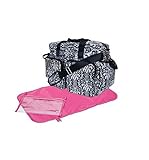 Midnight Fleur Damask Deluxe Duffle Style Diaper Bag with Changing Pad/overnight Bag by Trend Lab [並