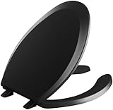 KOHLER K-4650-7 Lustra Elongated Open-Front Toilet Seat Black Black [並行輸入品]
