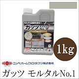 ニッペホームペイント ガッツモルタルNo.1 グレー [1kg] 水性フッ素系 着色防水剤・防藻・防カビ・吸水防止・透湿・住宅基礎・モルタル・コンクリート...