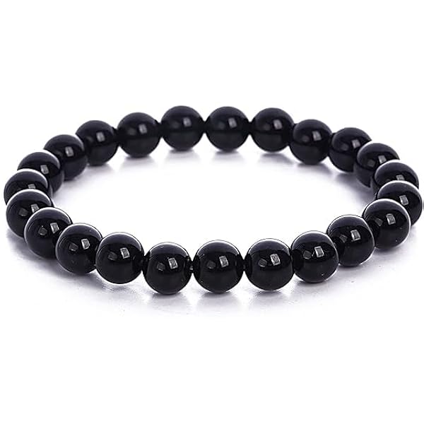Amazon | [福縁閣] 希少 モリオン(黒水晶) 12mm マニ車 ブレスレット_ 