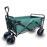 4輪ビーチワゴン頑丈なカート、ガーデン輸送カート折り畳み式ポータブル折りたたみカート、100kg (色 : Green, サイズ さいず : 100 * 50 * 55)
