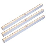 Cshidworld センサーライト 人感センサー 20 LED センサーライト 人感センサー バッテリ式 クロゼットタンス 本棚部屋/階段/などに最適 ネジで固定型(20LED 電球色（3匹）)