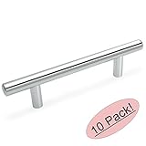 Cosmas 305-96CH Polished Chrome Cabinet Hardware Euro Style Bar Handle Pull, 3-3/4" (96mm) Hole Cent