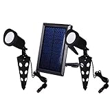 amzmonnsuta 屋外防水ソーラーLEDスポットライトガーデン庭の芝生街灯