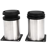 uxcell　アジャスタブルキャビネットレッグ　ステンレス鋼　 引き出し食器棚用　80mm x 50mm　2個入り