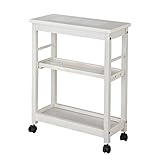 Calore カローレ スリムワゴン ２段　(カントリー,ホワイト,キッチンワゴン,キャスター付き,天然木,カフェ,ショップ,おすすめ)